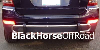 Mercedes-Benz ML Black Horse Rear Bumper Guard - Double Tube