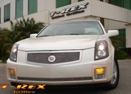 Cadillac CTS T-Rex Upper Class Polished Stainless Bumper Mesh Grille - Turn Signal Lamp - 2PC - 55193