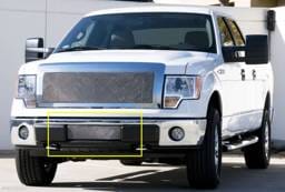Ford F150 T-Rex Upper Class Polished Stainless Bumper Mesh Grille with Formed Mesh Center - 55569
