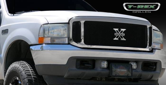 Ford Excursion T-Rex X-Metal Series Grille Assembly - Chrome Shell with Polished Stainles Steel Mesh and X-Metal Logo - 6705700