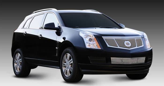 Cadillac SRX T-Rex Upper Class Mesh Grille - Replacement - 3 Window Design with OE Logo Plate - Chrome - 56187