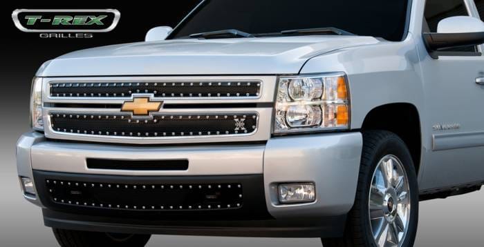 Chevrolet Silverado T-Rex X-Metal Series Studded Main Grille - All Black - 2PC Style - 6711101 thumbnail 2