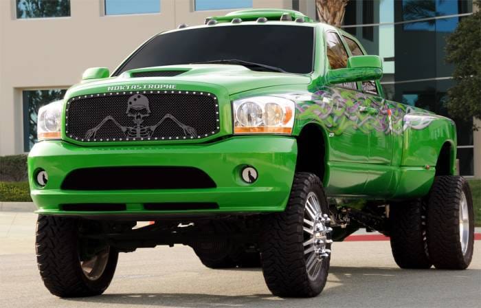 Dodge Ram T-Rex Urban Assault Grunt Studded Main Grille with Soldier - Black OPS Flat Black - Custom 1PC Opening - 7114596