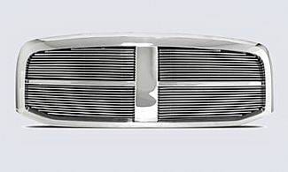 Dodge Ram Street Scene Chrome Grille Shell with 4mm Polished Billet Grille - 950-75522