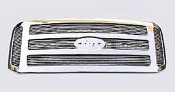 Ford F250 Street Scene Chrome Grille Shell with 4mm Polished Billet Grille - 950-75595