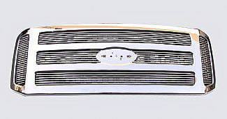 Ford F350 Street Scene Chrome Grille Shell with 4mm Polished Billet Grille - 950-75595