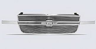 Chevrolet Silverado Street Scene Chrome Grille Shell with 4mm Polished Billet Grille - 950-75554