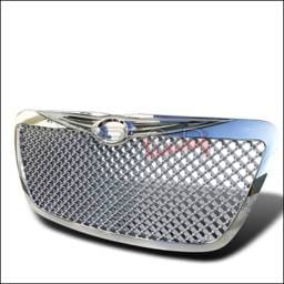Chrysler 300 Spec-D Mesh Grille - Chrome with Wing Logo - HG-300C11C