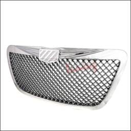 Chrysler 300 Spec-D Mesh Grille - Chrome with Bling Logo - HG-300C11F