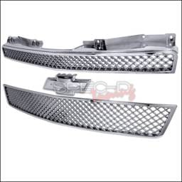 Chevrolet Tahoe Spec-D Mesh Front Grille Upper & Lower - Chrome - 2PC - HG-AVA07C2P-GL
