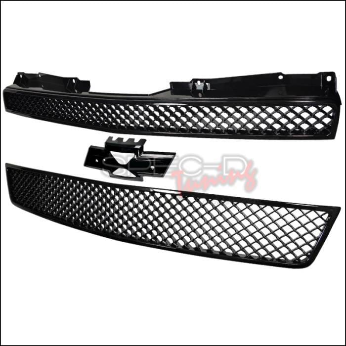 Chevrolet Tahoe Spec-D Mesh Front Grille Upper & Lower - Black - 2PC - HG-AVA07JM2P-GL