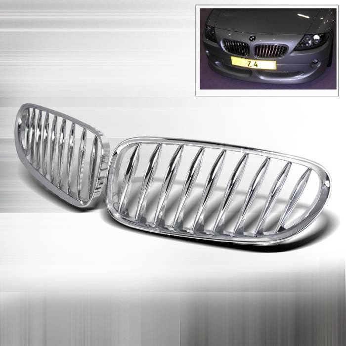 BMW Z4 Spec-D Front Hood Grille - Chrome - HG-Z401CC