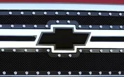Chevrolet Silverado T-Rex Billet Bowtie with Border - Black - 19114B
