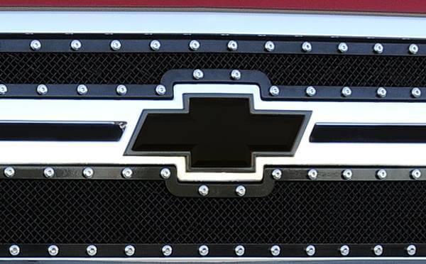 Chevrolet Silverado T-Rex Billet Bowtie with Border - Black - 19114B