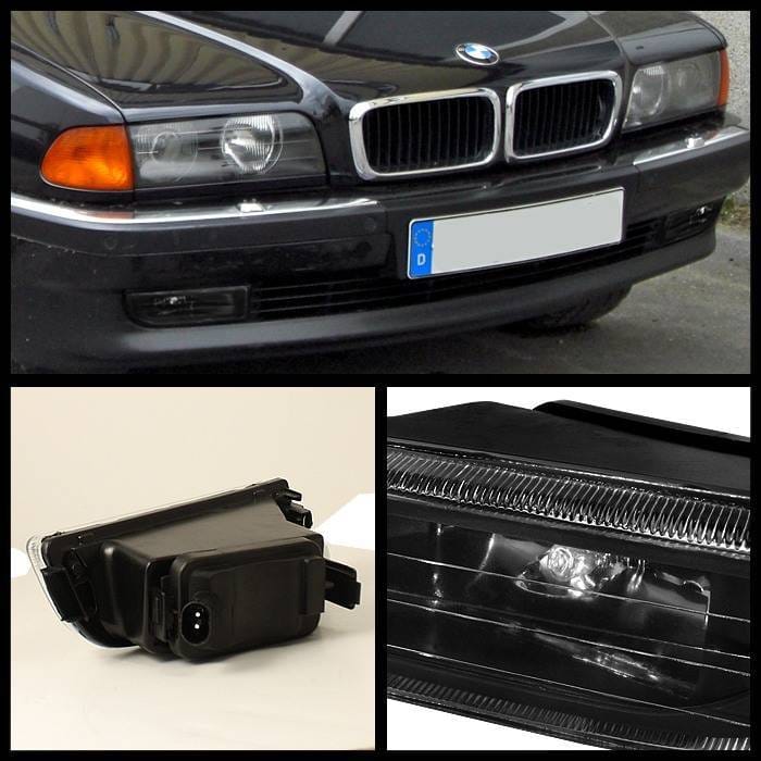 BMW 7 Series Spyder Crystal Fog Lights - No Switch - Black - FL-CH-BE3895-BK thumbnail 2
