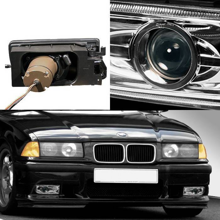 BMW 3 Series Spyder Projector Fog Lights - Clear - FL-BE3691-P-C thumbnail 2