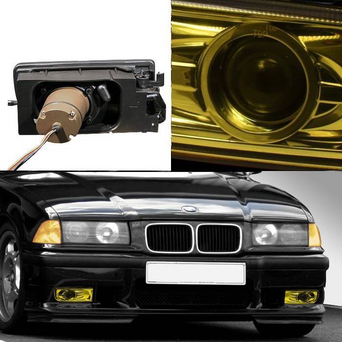 BMW 3 Series Spyder Projector Fog Lights - Yellow - FL-BE3691-P-Y thumbnail 2