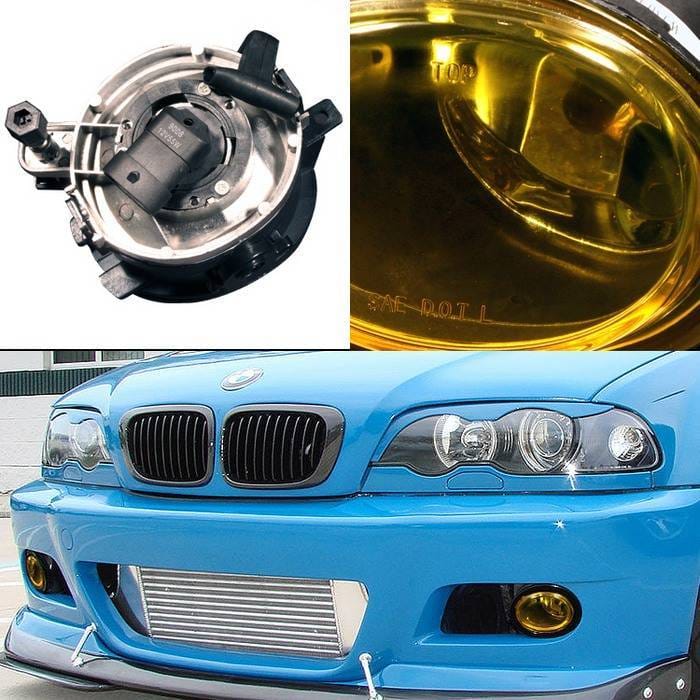 BMW 3 Series Spyder OEM Fog Lights - No Switch - Yellow - FL-BE4601-Y thumbnail 2