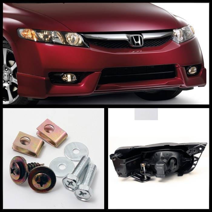 Honda Civic 4DR Spyder OEM Fog Lights - Clear - FL-CL-HC09-4D-C thumbnail 2