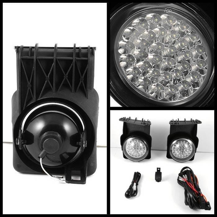 GMC Sierra Spyder LED Fog Lights - Clear - FL-LED-GS03-C thumbnail 2