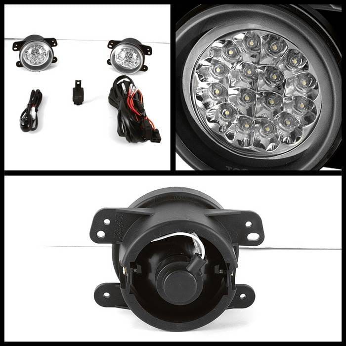 Jeep Wrangler Spyder LED Fog Lights - Clear - FL-LED-DM05-C thumbnail 2