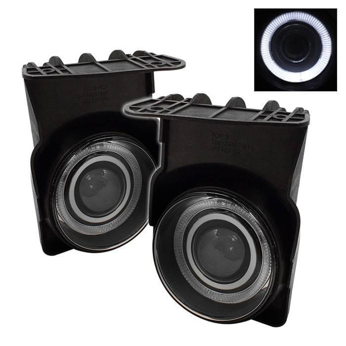 GMC Sierra Spyder Halo Projector Fog Lights - Smoke - FL-P-GS03-HL-SM