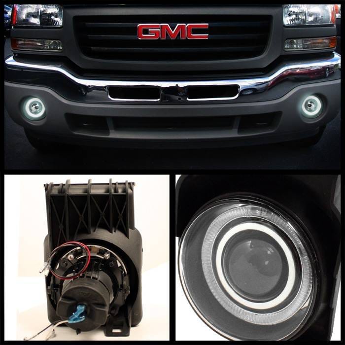 GMC Sierra Spyder Halo Projector Fog Lights - Smoke - FL-P-GS03-HL-SM thumbnail 2