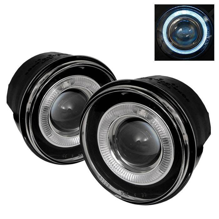 Mitsubishi Raider Spyder Halo Projector Fog Lights with Switch - Clear - FL-P-JGC05-HL