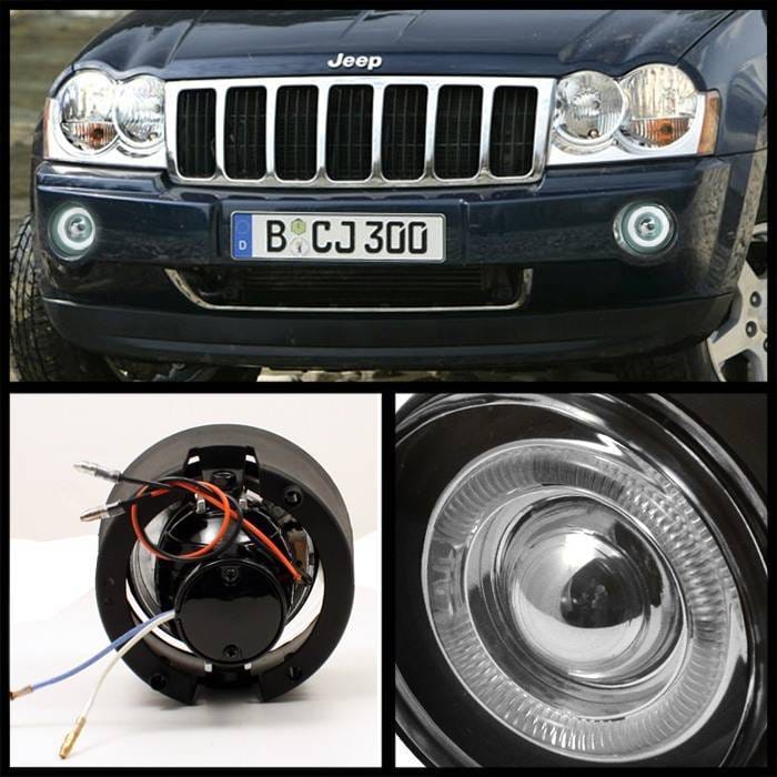 Mitsubishi Raider Spyder Halo Projector Fog Lights with Switch - Smoke - FL-P-JGC05-HL-SM thumbnail 2