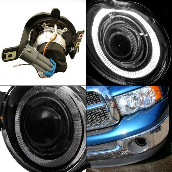 Dodge Ram Spyder Halo Projector Fog Lights - Smoke - FL-P-DRAM02-HL-SM thumbnail 2