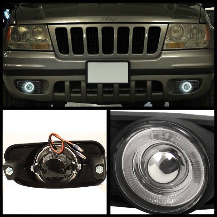 Jeep Grand Cherokee Spyder Halo Projector Fog Lights with Switch - Smoke - FL-P-JGC99-HL-SM thumbnail 2