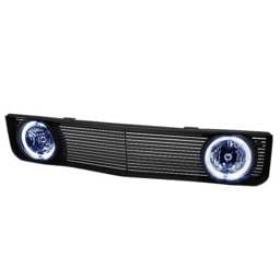 Ford Mustang Spyder Halo Fog Light Version Front Grille - Black - GRI-SP-FM05-BK