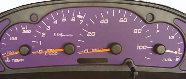 US Speedo Purple Exotic Color Gauge Face - Displays MPH - Tachometer - SUN 03 04