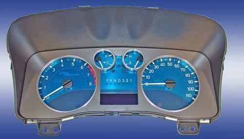 US Speedo Aqua Blue Stainless Steel Gauge Face Kit with White Background and Matching Needles - AQ H3 11