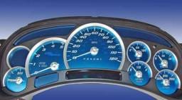 US Speedo Aqua Blue Stainless Steel Gauge Face Kit with White Background and Matching Needles - AQ GM 13