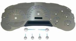 US Speedo Stainless Steel Gauge Face with Blue Back and Color Match Needles - Displays 120 MPH - SS GM 20B