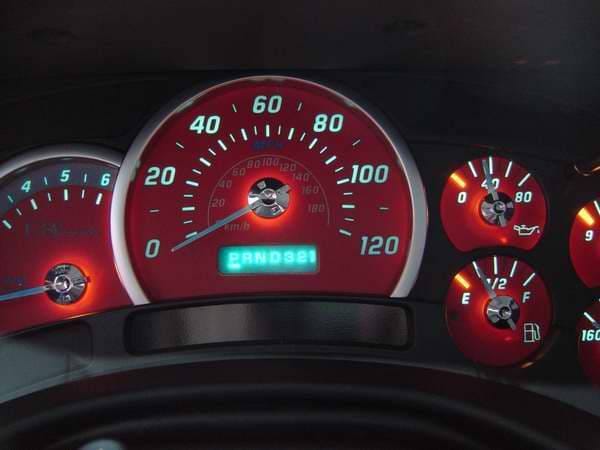 US Speedo Red Exotic Color Gauge Face - Displays 120 MPH - Gas - Transmission Temperature - CK1200445