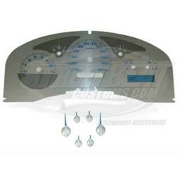 US Speedo Stainless Steel Gauge Face with Blue Back and Color Match Needles - Displays - SS F 06B