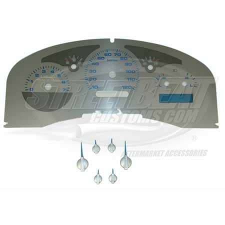 US Speedo Stainless Steel Gauge Face with Blue Back and Color Match Needles - Displays - SS F 06B
