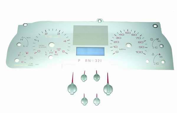 US Speedo Stainless Steel Gauge Face with Red Back and Color Match Needles - Displays - SS F 09R