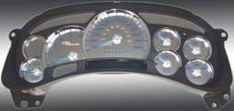 US Speedo Stainless Steel Gauge Face with Blue Back and Color Match Needles - Displays Diesel - SS GM 13B