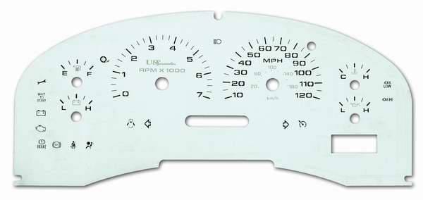 US Speedo Stainless Steel Gauge Face - Displays MPH - Tachometer - F1500404