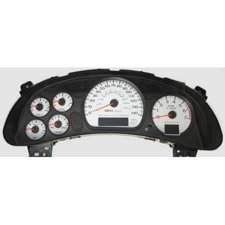 US Speedo White Exotic Color Gauge Face - Displays 120 MPH - 3 Gauges - MON 04 WH