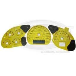 US Speedo Yellow Exotic Color Gauge Face - Displays 120 MPH - 3 Gauges - MON 04 YE