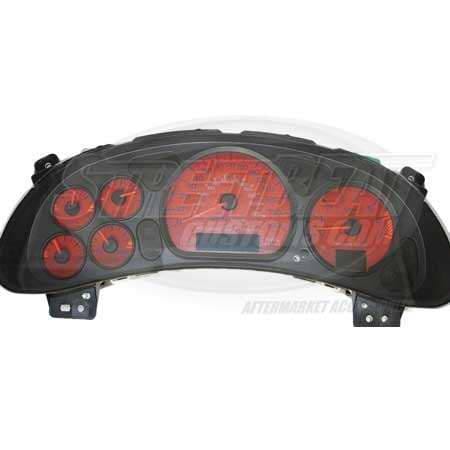 US Speedo Budweiser Red Exotic Color Gauge Face - Displays 120 MPH - 3 Gauges - MON 04 RE