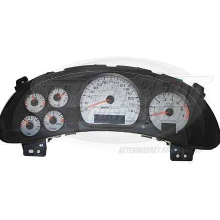 US Speedo Silver Exotic Color Gauge Face - Displays 120 MPH - 3 Gauges - MON 04 SI