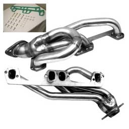 Dodge Ram Spyder Exhaust Header - Chrome - TS-HE-DR96-52L-C