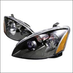 Nissan Altima Spec-D Crystal Housing Headlights - Black - 2LH-ALT02JM-KS