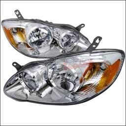 Toyota Corolla Spec-D Euro Headlights - Chrome Housing - 2LH-COR03-RS