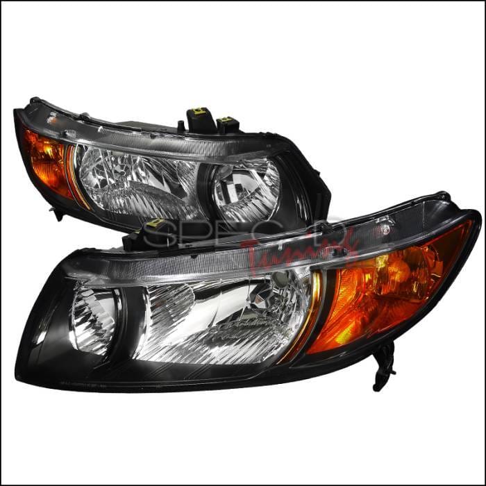 Honda Civic Spec-D Euro Headlights - Black Housing - 2LH-CV062JM-RS